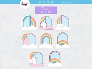 Rainbow Shaker Cake Topper SVG Template: 8 Styles (digital Download - Instructions Included) - Etsy