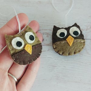 Tiny Felt Owl Ornament, Woodland Animals - Etsy