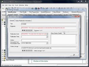 Editer les métadonnées d'un fichier Shapefile dans ArcCatalog de ArcGIS