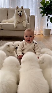 Baby and Samoyed Puppies Bark in Unison! TOO ADORABLE! #cutebabyVideo #followersreelsfypシ゚viralシfypシ゚viralシalシunnyDog #dogloverovers #AIdorableMoment #ViralVideo #dogsofinstagramReel #PetReels #cutebabyAnimals #babyyAndDog #lovepets | CB Culture