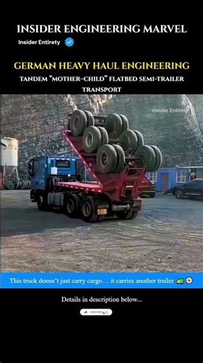INSANE Heavy-Haul Engineering 🚛 | Mother–Child Semi-Trailer System #tech #engineering #new