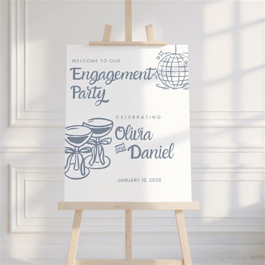 Engagement Party Welcome Sign Printable, Custom Engagement Decor (made-to-order Digital Download) - Etsy