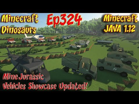 MineJurassic Vehicles Mod Showcase Minecraft 4k HD 60FPS Minecraft Dinosaurs Ep324