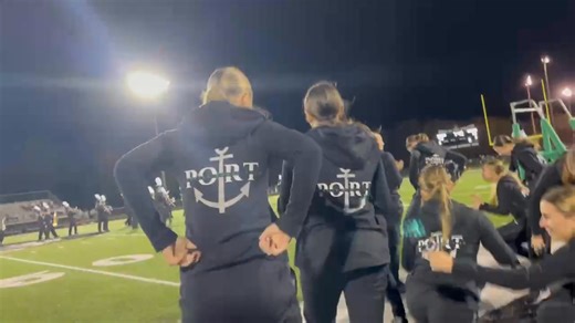 Port High’s band performs the school song as they march off. The Pirates lead Kettle Moraine Lutheran, 42-13, at halftime. | Ozaukee Press
