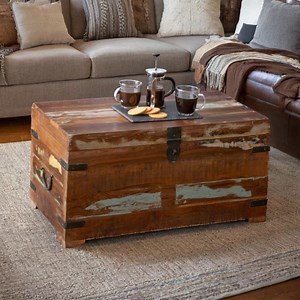 Recycled Teak Distressed Paint Coffee Table Chest Trunk With Storage - Etsy UK