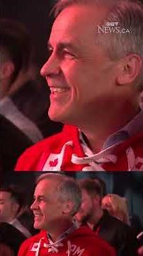 Mark Carney dances with supporters to celebrate his election victory