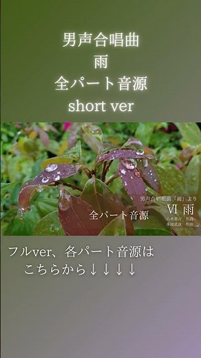 【合唱音取り音源】男声合唱曲 雨 全パート音源 short ver #男声合唱 #合唱 #多田武彦 #八木重吉 #雨 #アカペラ #音取り