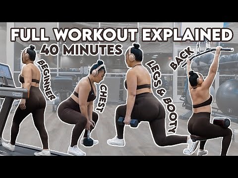 BEGINNER FULL BODY GYM WORKOUT | Step by Step/Follow Along With Me
