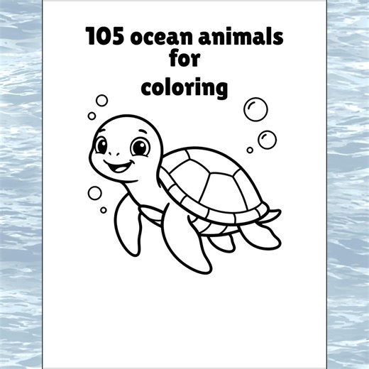 105 Ocean Animals Coloring Pages, Printable Under the Sea Coloring Book for Kids and Adults, Homeschool Worksheets for Kids, Pdf Download - Etsy