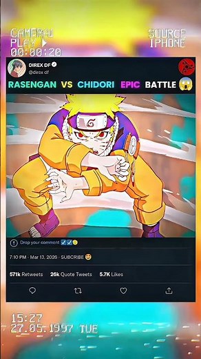 Naruto vs Sasuke ! Legendary Rasengan vs Chidori!😱😈#animeedit