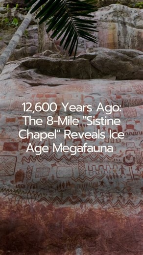 12,600 Years Ago: The 8-Mile "Sistine Chapel" Reveals Ice Age Megafauna The discovery of a massive, 8-mile-long "canvas" in the Colombian Amazon, known as Serranía La Lindosa, has been dubbed the "Sistine Chapel of the ancients." This archaeological treasure features tens of thousands of intricate rock paintings, mostly in red ochre, stretching across cliffs and rock shelters. The oldest sections of this immense mural date back approximately 12,600 years ago, firmly placing the artists among the