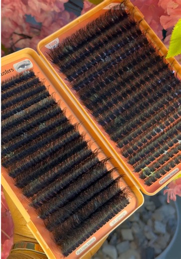 Very fluffy orange tray now available from 10-24mm #clusterlashes #portharcourt #lashes #beautytips #lashandbrowproducts