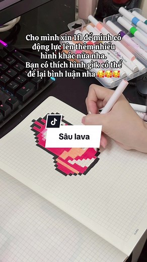 Sâu Lava Pixel Art Hướng Dẫn Vẽ