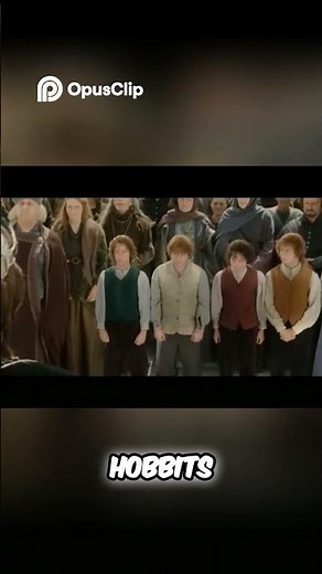 Aragorn se arrodilla ante los hobbits