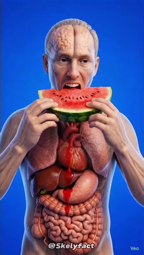 Why You Should Eat Watermelon On An Empty Stomach 💦 #health #watermelon #anatomy #biology #foryoupagе