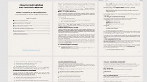 Cognitive Distortions CBT Worksheets Thought Patterns Core Beliefs Thought Journal Therapy Tools Mental Health PDF Printable Self Help Guide - Etsy