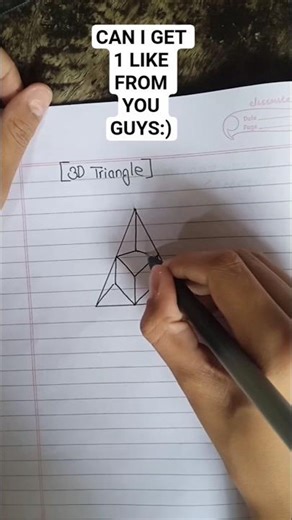 How to make a 3d triangle ☺️☺️#art#shorts#triangle
