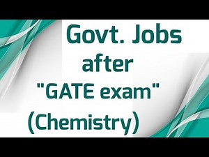 Govt jobs after GATE exam Chemistry|Career Options after GATE|What after GATE Chemistry