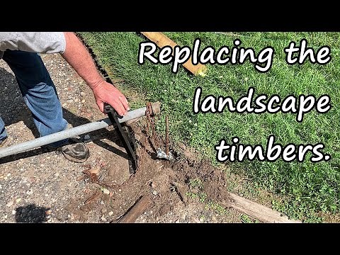 Homemade rebar puller to replace landscape timber stakes.
