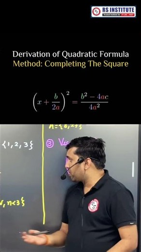 Derivation of Quadratic Formula , Method: Completing The Square 🔥✅ #kanpur #neet #jee