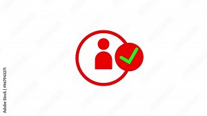 User profile Security icon on withe background. chack mark icon animation