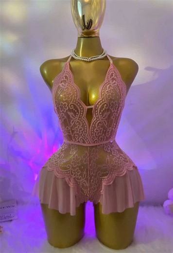 Women's Solid Color Lace Teddy🥰🥰🥰💋💋💋🔥🔥🔥#women #sexy #pajamas #fyp #fashiondeals