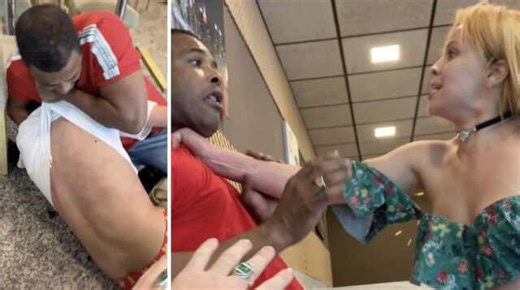 Badazz Chick Breaks Up A Coffee Shop Brawl!