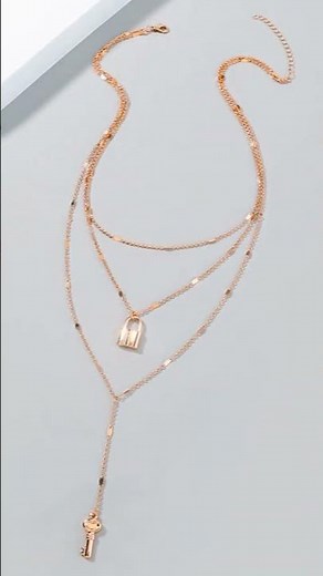 Must-Have Fashion Necklace 🔑 Key & Lock Pendant for Women #jewelry #shorts