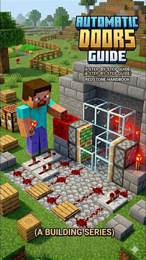 Automatic Door Tutorial #minecraft #minecraftshorts #minecraftbuilding #gaming #shorts #gameplay