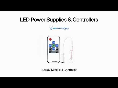 RF Wireless Mini RGB LED Controller 10-Key Remote 5V-24V Color Changing Demo
