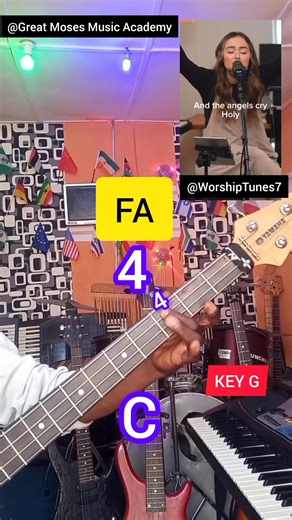 82K views · 1.9K reactions | How To Play Simple Worship #bass Guitar BEGINNER BASS LESSON #howtoplay #worship #holyforever #basslessons | Great Moses Music Academy | Facebook