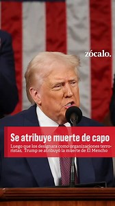 Se atribuye #Trump muerte de 'El Mencho' en el Estado de la Unión Al destacar la ofensiva militar de Estados Unidos contra los cárteles, luego que los designara como organizaciones terroristas, el Presidente #DonaldTrump se atribuyó la muerte de Nemesio Oseguera, "#ElMencho"