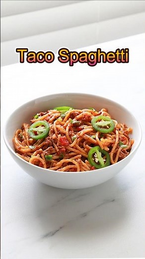 Easy Taco Spaghetti #recipe #spaghetti #shorts #food #foodshorts