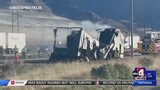 Vehicle crash turned brush fire causes full closure on westbound I-80