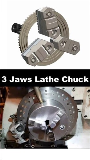 The Clever Mechanics of a 3 Jaw Lathe Chuck! ⚙️ #shortsyoutube