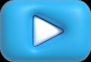 Download Realistic Play button, Video player and streaming icon, live stream 3D render illustration for free