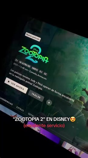 Ya se estrenó ZOOTOPIA 2 en DISNEY PLUS!!! #zootopia2 #disneyplus #estreno #pelicularecomendada #zootopia #conejo #zorro #cine #parati #viral #fyp
