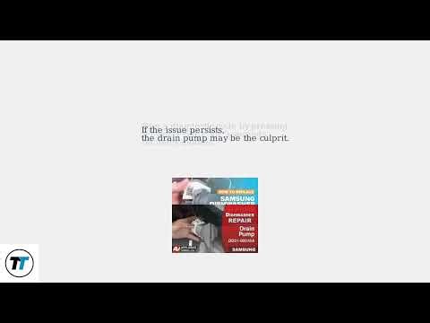 How To Fix Samsung Dishwasher Intermittently Not Draining – 5C Error, Hose & Pump