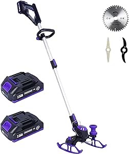 Weed Wacker Cordless, YardEz Battery Operated Weed Eater with Blade - Grass Trimmer/Edger/Cutter 3 in 1, 20V Electric Weed Trimmer (Two 2.5Ah Battery)