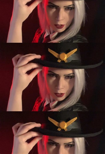 first cosplay three way split screen kinda nervous #fyp #cosplay #overwatch #overwatchcosplay #ashe