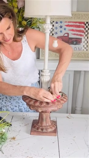 286K views · 4K reactions | DIY blooming lamp floral—grab a lamp, planter base, some faux florals, and watch your space blossom with charm!  | Olivia's Romantic Home DIY | Facebook
