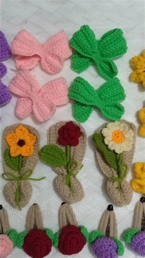 crochet hair bows, clips, keychains & mobile charm🌺🧶