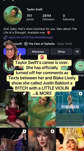 🚨 Taylor Swift’s career is over. She has officially turned off her comments on social media as texts between her and Blake are coming out in court. #blakelively #justinbaldoni #ryanreynolds #itendswithus #greenscreenvideo