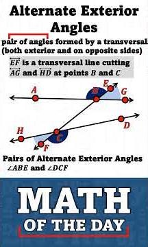 Alternate Exterior Angles [Math of the Day] #mathoftheday