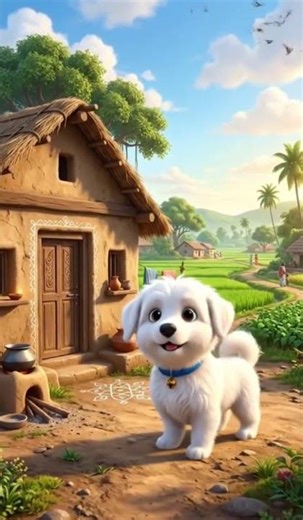 The Sweet Life of Moti 🐾 | Beautiful Village Dog Story #ai #cartoon #viral #shorts