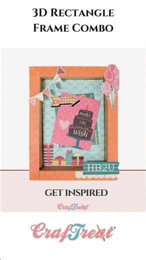 ✨ CrafTreat 3D Fold Shapes – Frames White (Rectangle Combo) ✨