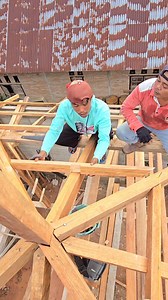the building master had to get involved in installing the roof frame wood | building master