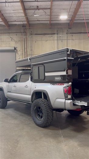 Extremely built 3rd gen Tacoma with Project M Topper. At just 352lbs, this camper is ideal for rough terrain and comfortable camping all in one.