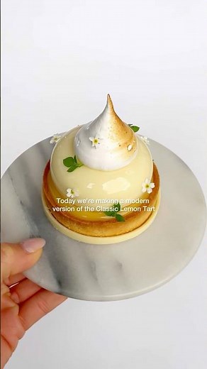 My Modern Version of the Classic Lemon Tart 🍋 Full tutorial on my channel #lemontart #cakeart