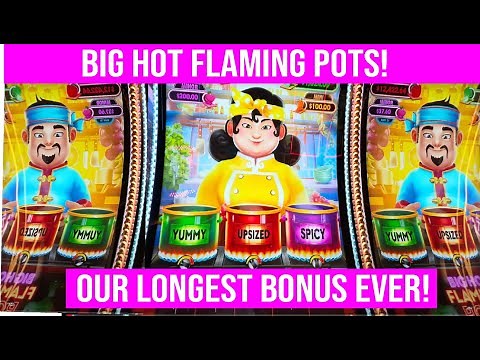 BIG HOT FLAMING POTS SLOT! Our Longest Bonus Ever!